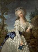 Portrait of a Lady with a Book, Next to a River Source, Antoine Vestier